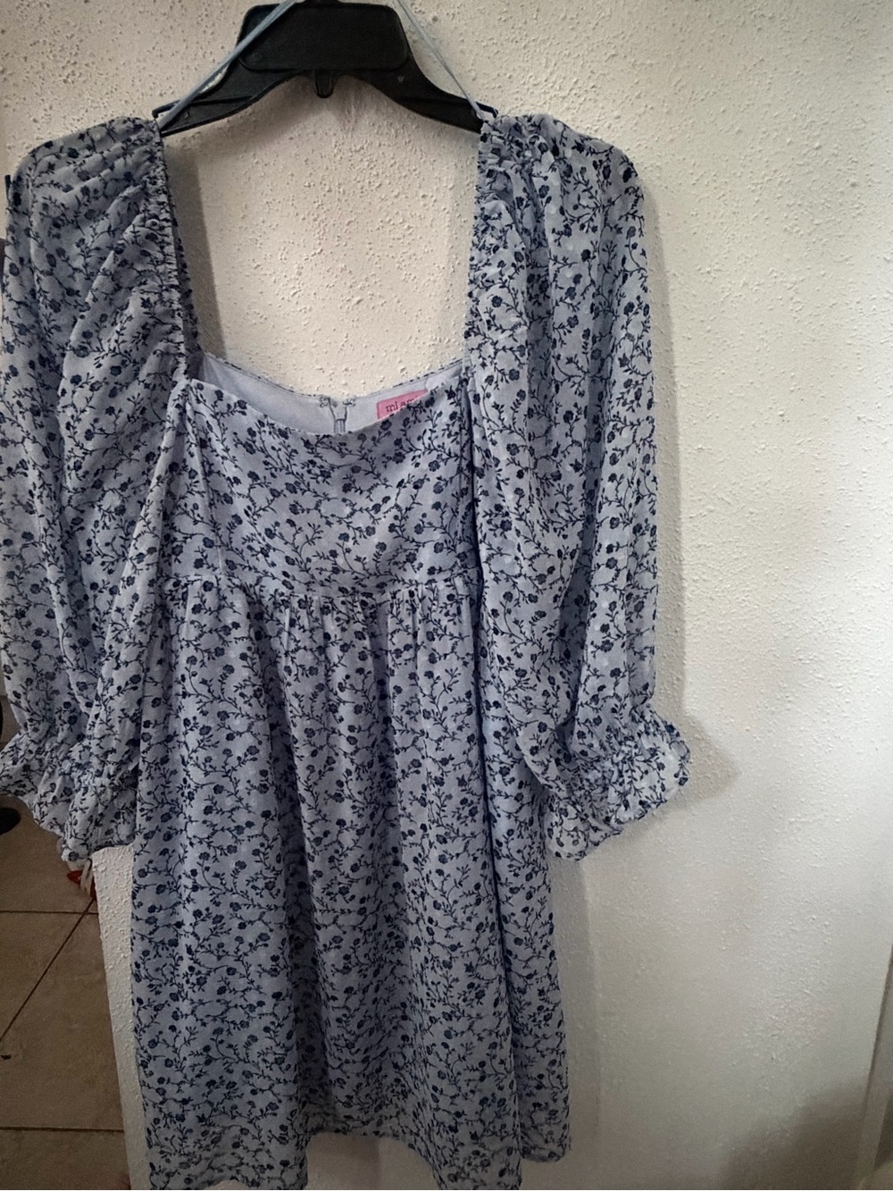 miami Light Blue Floral Midi Dress